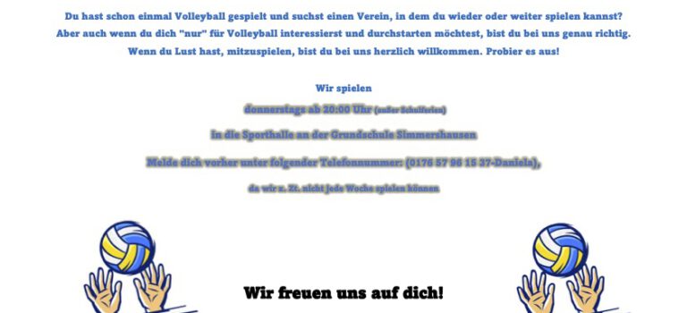 Volleyballer suchen Unterstützung! Volleyballer suchen Unterstützung!